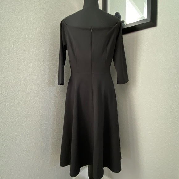 MISSMAY Retro Scallop Boat Neck Black Swing Dress Large - Picture 8 of 13